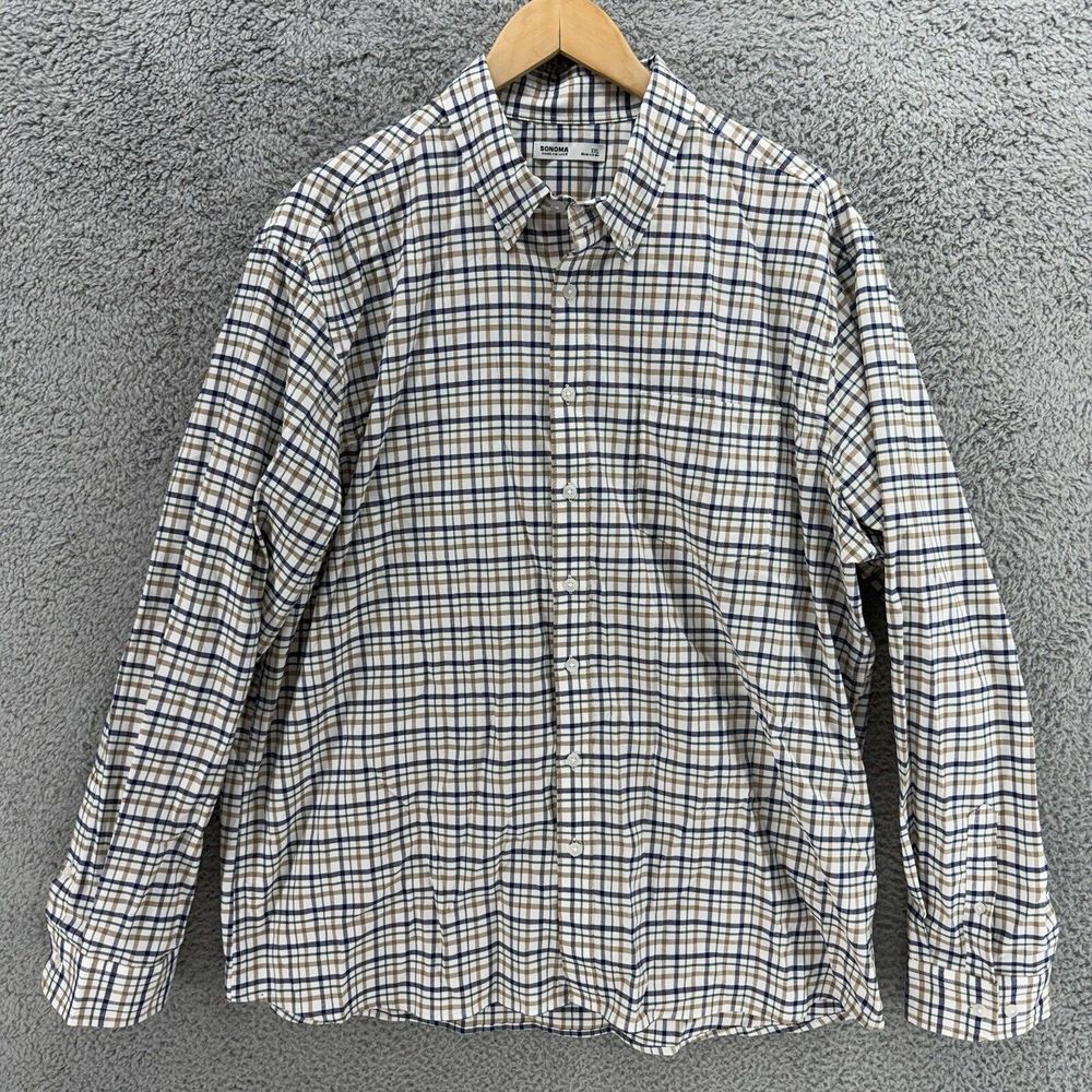 Sonoma‎ Goods For Life Button-Down Shirt Men's XXL Long Sleeve Multicolor Plaid